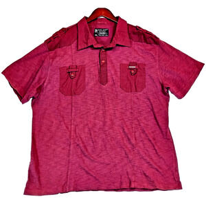 Marc Ecko Cut & Sew Deadly Threads Shirt Button Up Cotton Short Sleeve Size 2XL